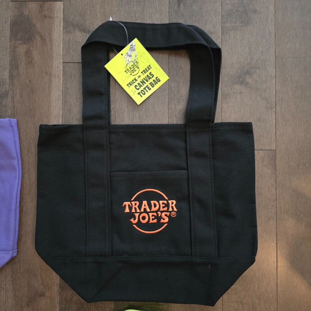 Trader Joes Mini Tote Bags Lot of 4 - Halloween Limited Collection All Colors! - Picture 5 of 9